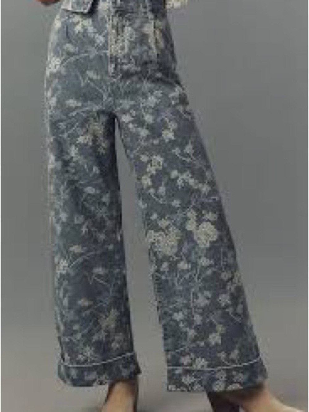 Pilcro The Leon Double Hem High-Rise Wide-Leg Cuffed Jeans size 27 NWT - Picture 2 of 9